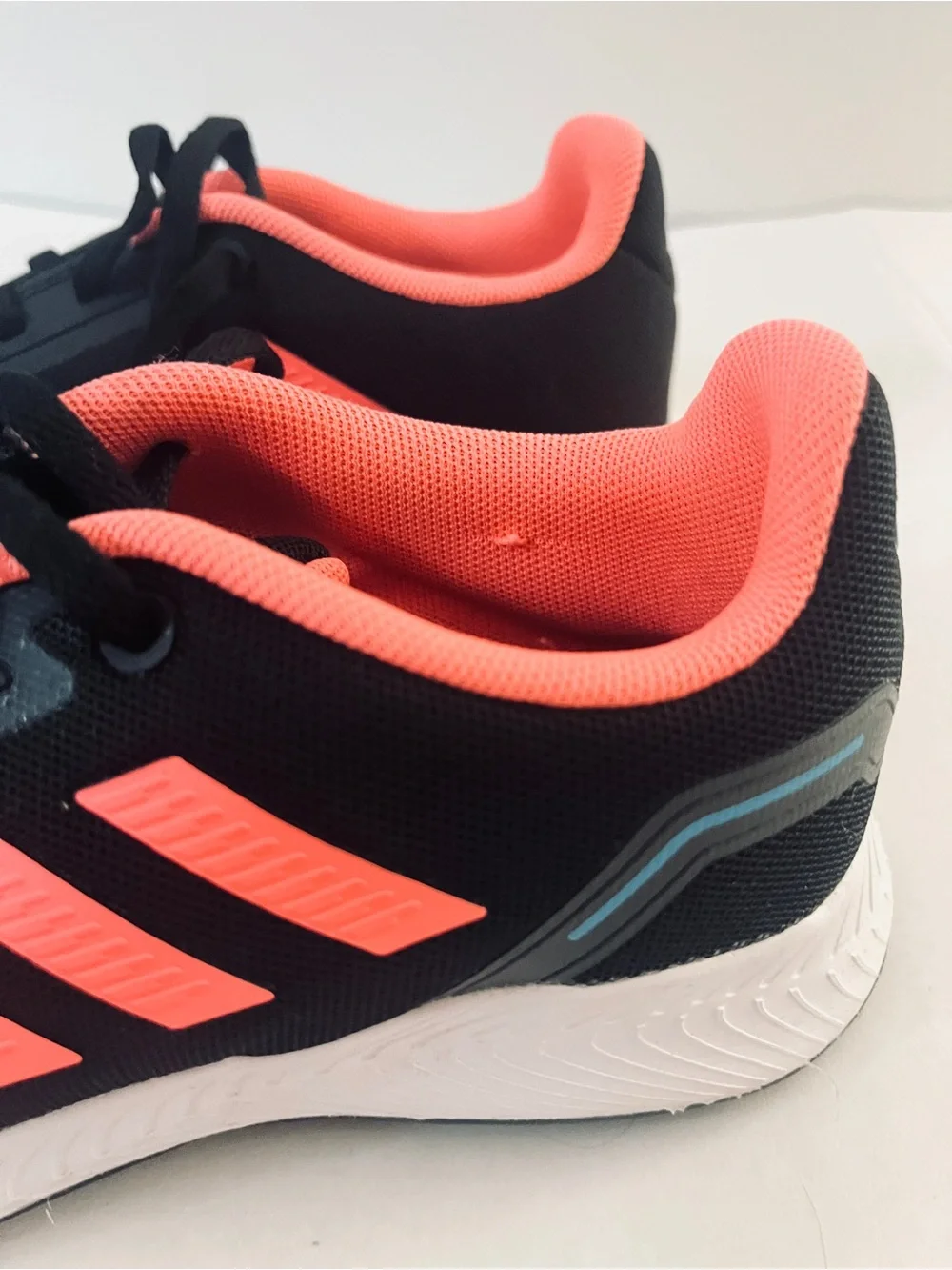 adidas Kids Black Sneakers with Coral Accents